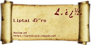 Liptai Örs névjegykártya